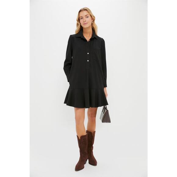 Tuckernuck Dresses & Skirts - NWOT Pomander Place x Tuckernuck Black Crepe Callahan Shirt Dress Long Sleeve L